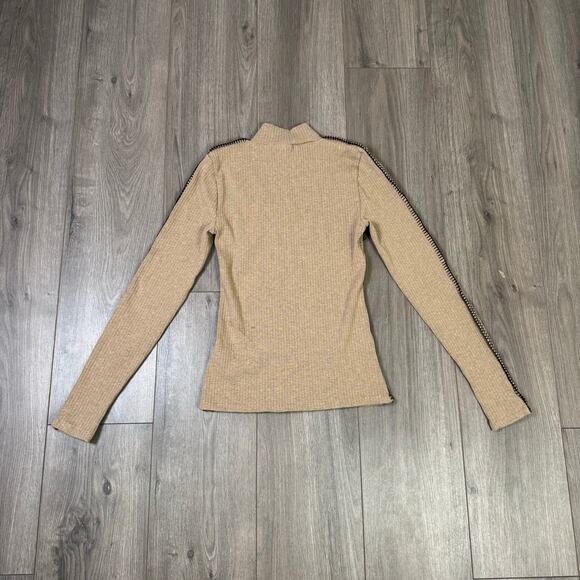 J Crew Premium Rib Turtle Neck Whipstitch Trim Top US Women's XS NEW - Picture 3 of 8